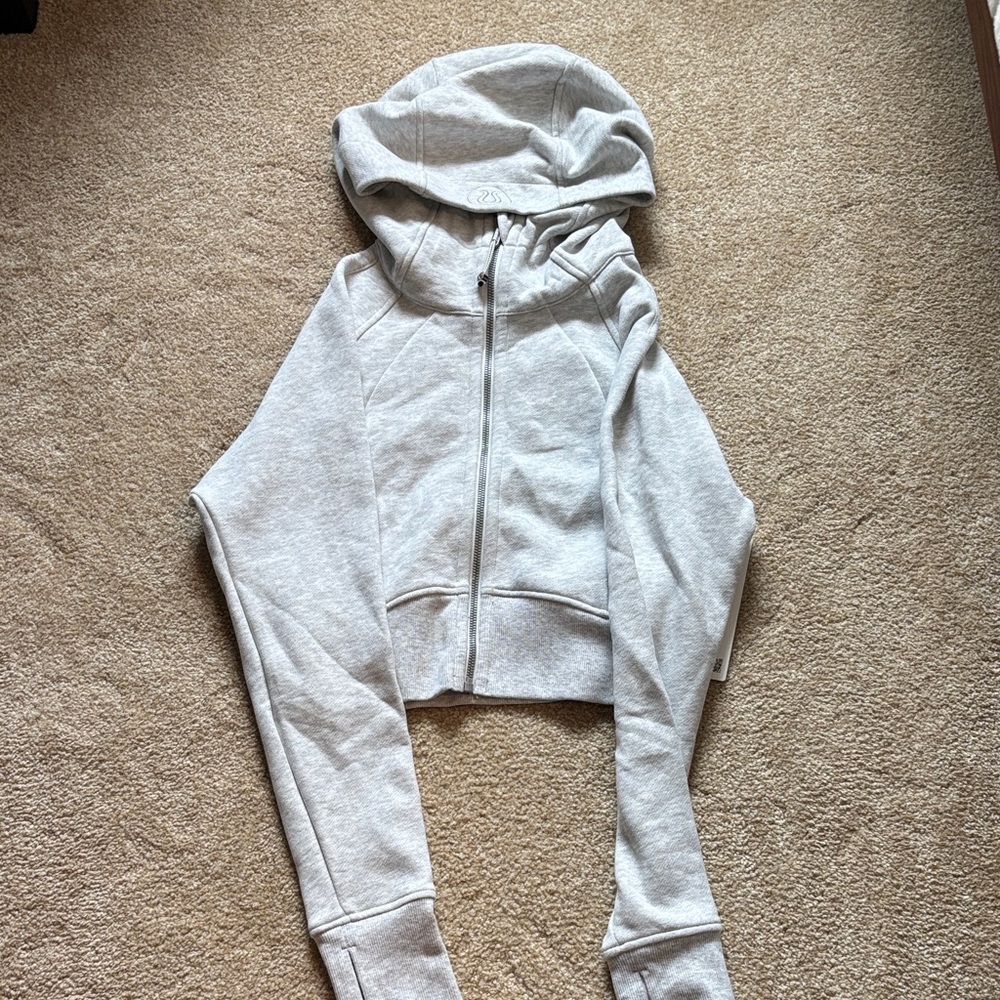 Gray Scuba full-zip cropped Hoodie Lululemon
